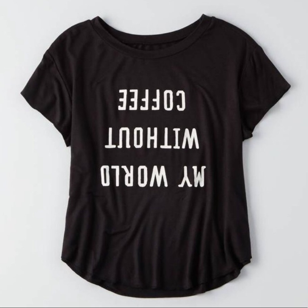 American Eagle Outfitters Black and White Graphic Tee